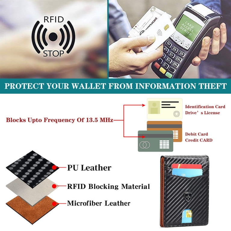 Falan Mule Men's Slim Bifold Wallet, RFID Blocking photo 3