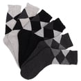 thumbnail image 1 of 3 pares de calcetines tobilleros de algodón para hombre, elásticos, antideslizantes, deportivos, de cachemira (color aleatorio)., 1 of 6