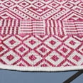 thumbnail image 3 of SAFAVIEH Courtyard Evander Geometric Indoor/Outdoor Area Rug, Ivory/Red, 6'7" x 6'7" Round, 3 of 8