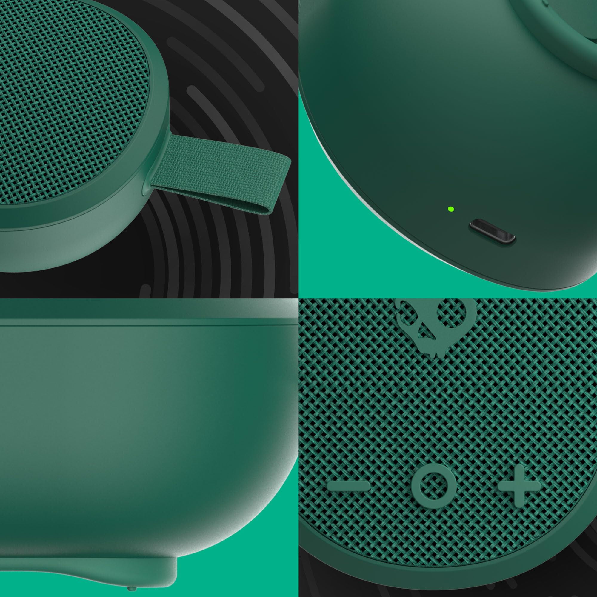Skullcandy Ounce Bluetooth Speaker, IPX7 Waterproof, 16-Hour Battery, Portable with Carry Strap