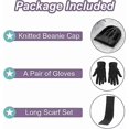 thumbnail image 2 of Hat Gloves Scarf Set For Women Ladies Girls Soft Warm Knitted Cap Long Scarf 3 In 1 Winter Thick Set For Outdoors Walking Skiing Campingblack, 2 of 4