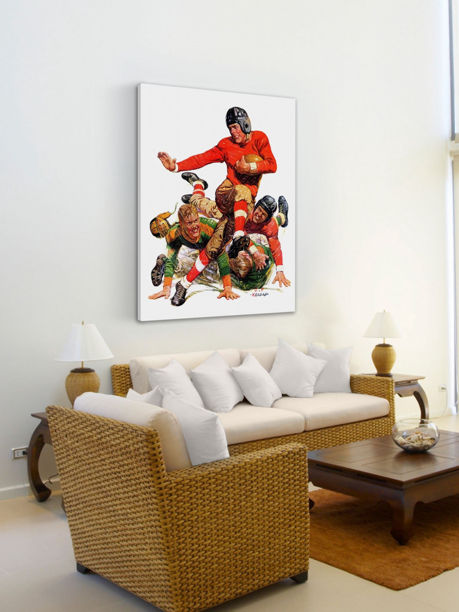 Marmont Hill College Football by J.F. Kernan Painting Print on Canvas