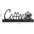 thumbnail image 2 of MyGift 4-Hook Coffee Cup Design Wall Mounted Black Metal Mug Rack, 2 of 5