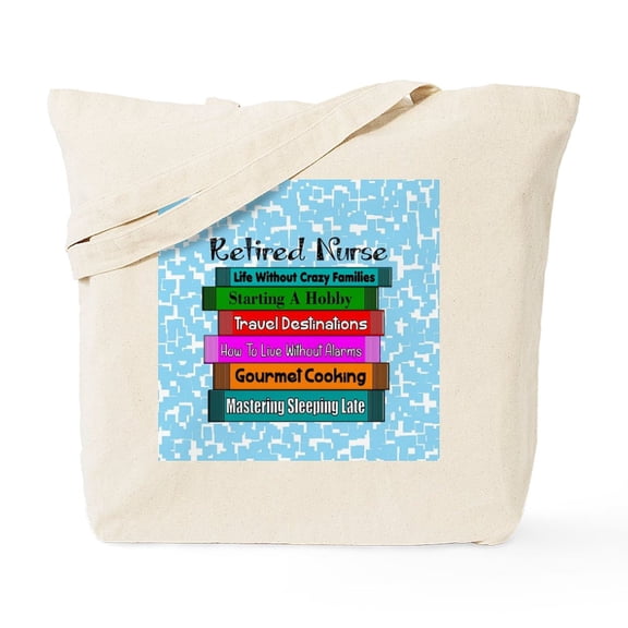 CafePress - Retired Nurse Books Tote Bag - Unisex Canvas Tote Bag, Beige, 1-Piece