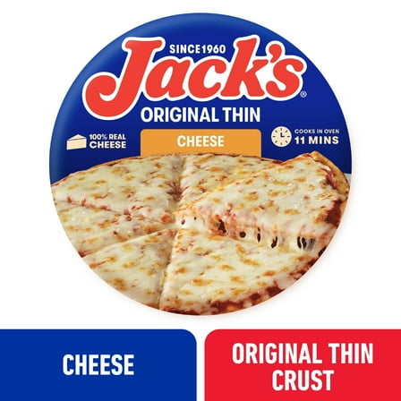 Jack's Frozen Cheese Pizza, Original Thin Crust Pizza for Grilling, 13.8 oz (Frozen)