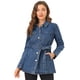 thumbnail image 1 of Chaqueta vaquera Unique Bargains Holgada Manga Larga Lazo Azul medio M, 1 of 6