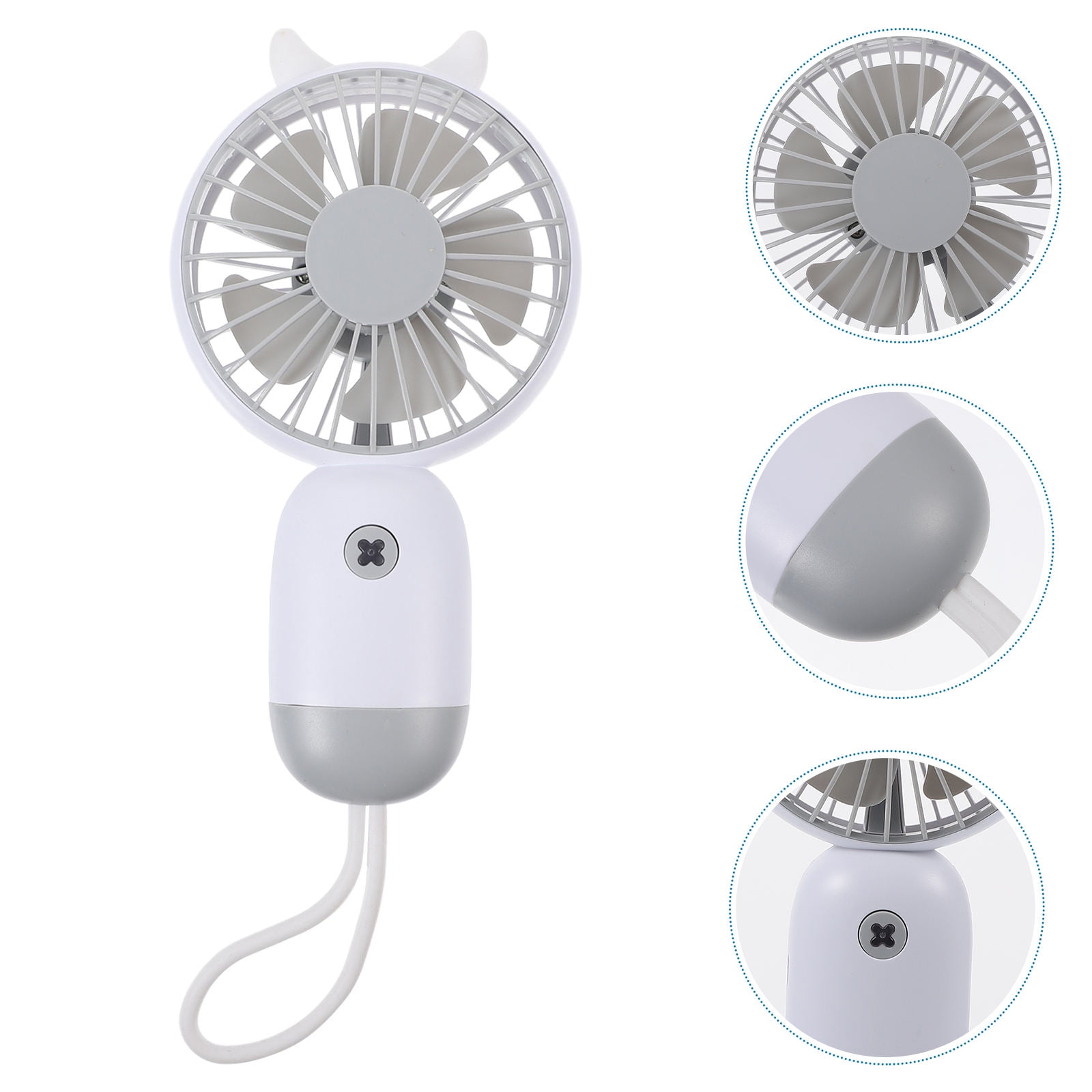 TITINICE 1Pc White Handheld Cooling Fan Lightweight Portable Air Fan for Home Office