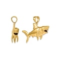 thumbnail image 3 of Gem & Harmony Large Shark Charm Pendant Necklace in 14K Yellow Gold with Chain for Women, 3 of 5