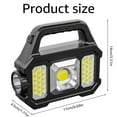 thumbnail image 4 of Portable Solar Searchlight LED Spotlight Solar/USB Rechargeable Powerful Flashlight Dual Light Source Searchlight Waterproof 6 Gears Torch Light for Camping Emergency Outdoor, 4 of 9