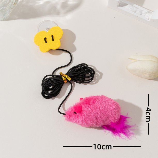 Divertido palo para gato colgante con cuerda elástica en forma de mariposa que llama al ratón, divertido palo para gato, juguete de peluche para aliviar el estrés