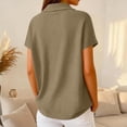 thumbnail image 4 of OIOLOYJM Golf Shirts for Women 2026 V Neck 3/4 Sleeve Floral Print Polo Shirts Summer Lapel Collared Lightweight Athletic T-Shirt Comfy Cozy Casual Clothes Beige M, 4 of 5