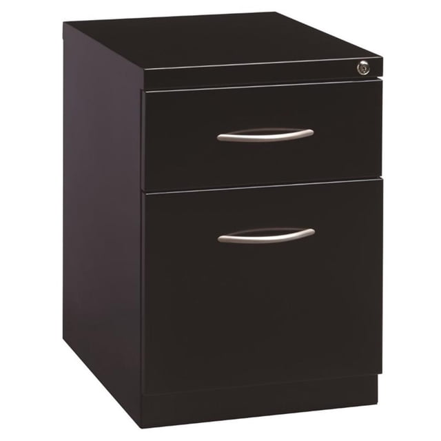 Hirsh 20-in Deep Mobile Pedestal File 2-Drawer Box/File with Arch Pull Black