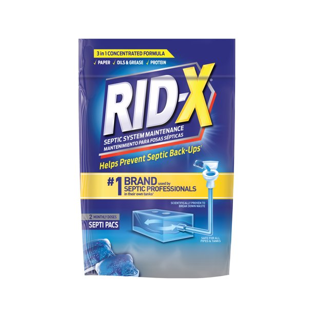 RIDX Septic Treatment Drain Opener, 2 Month Supply of SeptiPacs, 2