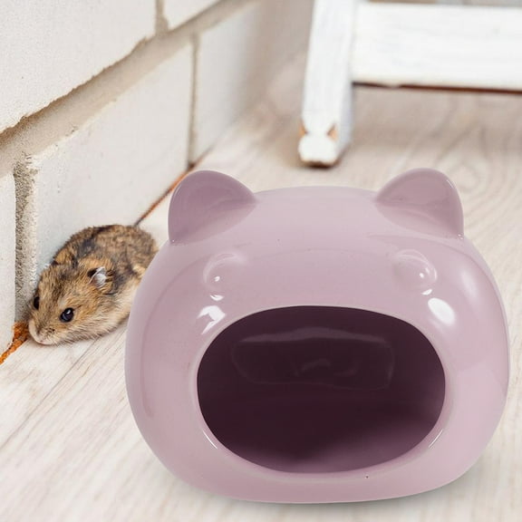 SEWCHICS Ceramic Hamster Nest Hamster House Hideout Light Purple 1 Set
