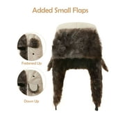 Luxtrada Women Men Winter Ushanka Russian Hat Snow Eskimo Hat with Ear Flaps for Cold Weather (Black)