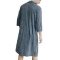 thumbnail image 4 of uublik Mens Fleece Robe Lightweight Soft Zipper Bathrobe Shower Spa Long Robe With Pockets Gray, 4 of 4