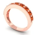 thumbnail image 2 of 0.81 ctw Wedding Band for Women - 14K Rose Gold Simulated Red Diamond Stackable Eternity Ring, 2 of 6