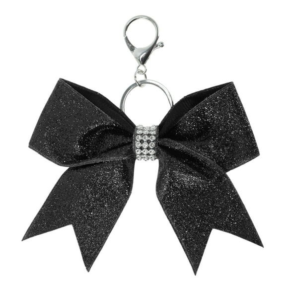 Unique Bargains 1 Pc Fashion Leather Bow Handbag Charm Bag Accessories Black