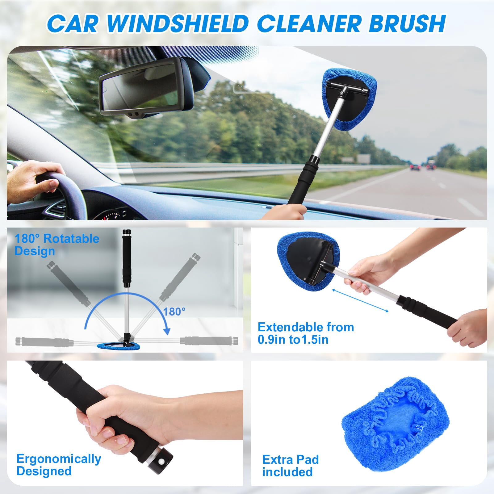 Car Interior Detailing Cleaning Kit with Handheld Vacuum, Windshield Cleaner & Cleaning Gel, Auto Accessories for Men & Women