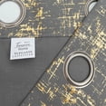 thumbnail image 4 of Taisier Home Gold Foil Print Linen Textured Curtains Geometric Dots Pattern Design Curtains for Bedroom Living Room Thermal Insulated Window Treatment 2 Panels 84" L,Dark Grey and Gold Curtains Print, 4 of 7