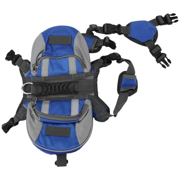 Blue Dog Travel Bag, Hound Dog Saddlebags Camping Hiking Backpack Saddle Bag with Reflective Strip for Small Medium Large Dogs (3 Sizes) [M ]