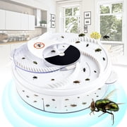 plug-in version Electric Fly Trap Fly Catcher Pest Device Flying Insect Trap Automatic Indoor Pest Traps Reject Control Catcher Repellents Tools for Patios Ranch (white)