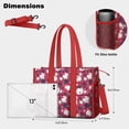 thumbnail image 5 of Teacher Tote Bag,Red Baseballs and Stars Pattern Teacher Utility Tote Bag,Large Work Tote Bags for Women with Multiple Pockets,Top Zipper Closure,13.8x10.6x6.7 Inch, 5 of 5