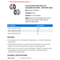 thumbnail image 2 of Front and Rear Brake Rotor Set - Compatible with 2003 - 2005 GMC Safari 2004, 2 of 2
