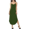 thumbnail image 2 of Gamivast Sun Dresses for Women Flowy Shift Style Spaghetti Strap Sleeveless Summer Dresses Casual Cami Dress Side Slit Plain Basic Vacation Party Clubwear, 2 of 7