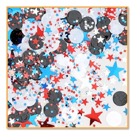 Beistle Pack of 6 Red, White and Blue Soccer Star Confetti Bags 0.5 oz.