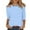 Sky Blue, variant on Women Shirts 2025 New Women's Shoulder Seven Quarter Sleeve T Shirt Summer Women's Top