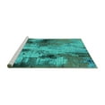 thumbnail image 2 of Ahgly Company Machine Washable Indoor Rectangle Oriental Turquoise Blue Industrial Area Rugs, 2' x 5', 2 of 4
