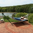 thumbnail image 3 of Sunnydaze 2-Person Quilted Polyester Spreader Bar Hammock, 440 lb - Tidal Wave, 3 of 7