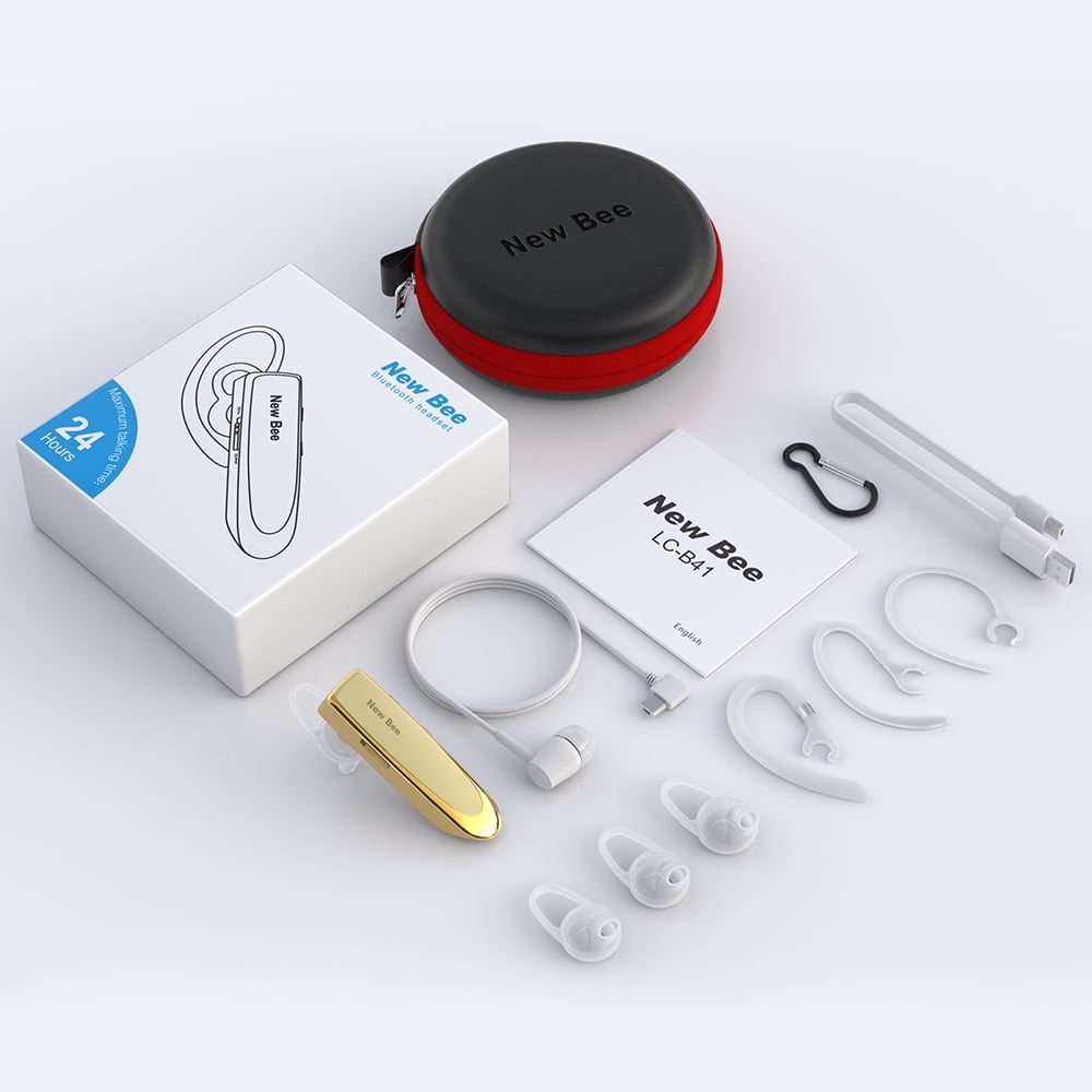 (2 pack) Wireless Bluetooth Earpieces, Built-in Microphone, 24 Hours Talking Time Cell Phone Headset for Android/iPhone/Laptop/iPad/PC
