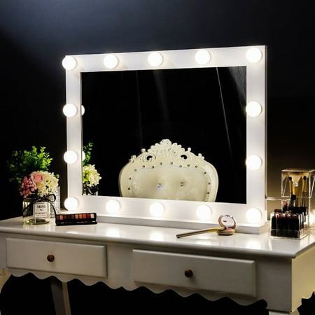 Chende Hollywood Lighted Makeup Mirror with 14 LED Light Bulbs, Lighted Vanity Mirror for Wall with Touch Control Dimmer in...