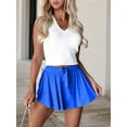 thumbnail image 4 of Flowy Athletic Shorts for Women Gym Yoga Workout Running Short Pants Tennis Skort Skirt Cute Clothes Casual Summer Lapis Blue S, 4 of 7