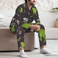 thumbnail image 7 of Naloa Dinosaur Skeleton Men’s Pajamas Set - Long Sleeve Button Down Sleep Shirt and Pajama Bottoms Sleepwear Set-Medium, 7 of 7