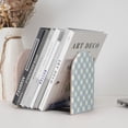 thumbnail image 6 of Lsque Daisy Plaid Blue Printed Wood Bookends,Non-Skid Bookend for Shelves,Heavy Duty Support Bookends,Non-Slip Foam Pads for Office, Home, and Library,1 Pair, 6 of 8