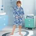 thumbnail image 5 of FORMRS Kids Bathrobe Unisex Hooded Robe Toddler Pajamas Sleepwear, Size 2-3T, Blue Garden Pattern, 5 of 7