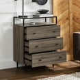 thumbnail image 3 of Modern Glass Top 3-Drawer Slate Grey Storage Cabinet by Manor Park, 3 of 14