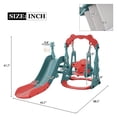 thumbnail image 4 of CIPACHO 3 in 1 Toddler Slide and Swing Set, Kids Playground Climber Swing Playset with Basketball Hoops Indoor Outdoor Kids Play Equipment, Red, 4 of 11