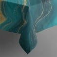 thumbnail image 5 of Teal Gold Wave Marble Pattern Square Tablecloth,Waterproof Square Table Cover,Wipeable Spillproof Washable Table Cover for Home Kitchen Party Decor 42"X42"(107x107cm), 5 of 6