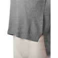 thumbnail image 4 of A2Y Women's Relaxed fit Mock Neck Mossy Fluffy Knit High Low Sweater Heather Grey S, 4 of 5