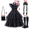 thumbnail image 3 of Disfraz negro de Halloween para niña, Vestido de Cosplay para eventos de carnaval, Vestido gótico de moda, ropa de fiesta de noche para niños, 3-12T, 3 of 5