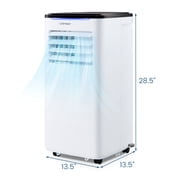 10000 BTU 3-in-1 Portable Air Conditioner, Cool Fan Dehumidifier with Remote & LED Control, 2 Fan Speeds, 24H Timer, 51dB Quiet, with Wheels & Installation Kit