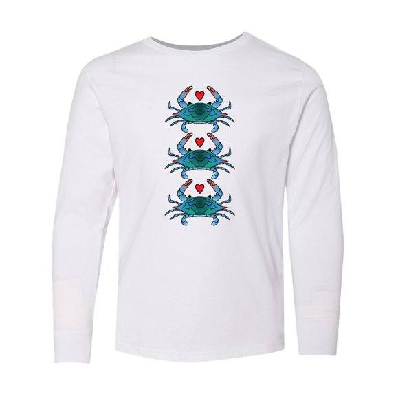 Inktastic Blue Crab Lover Long Sleeve Youth T-Shirt