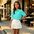 thumbnail image 5 of The Children's Place Girl's Short Sleeve Ruffle Pique Polo Shirt, 5 of 6