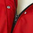 thumbnail image 5 of Women's Plus Size Plush Jacket - Casual Solid Color Hooded with Drawstring, Red, XXL, 5 of 6