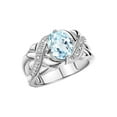 thumbnail image 4 of RYLOS Rings for Women 14K White Gold Ring Classic 9X7MM Oval Gemstone &  Diamonds March Aquamarine Jewelry Size 9, 4 of 8