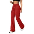 thumbnail image 4 of LEKWK Flare Leggings for Women High Waisted Drawstring Workout Cargo with Pockets Slim Fit Solid Bootcut Yoga Pants Athletic Gym Fitness Running Outfits, 4 of 7